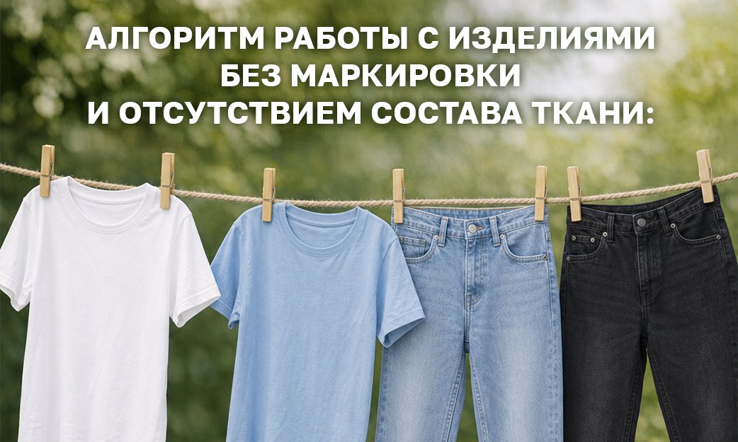 Алгоритм работы с изделиями без маркировки и отсутствием состава ткани